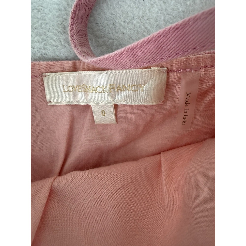 LoveShackFancy Pera Pink MIni Dress Women's Size 0 Colorblock Patchwork *READ* - Picture 3 of 10